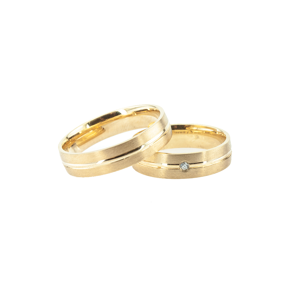 Verighete din aur galben, model 3165 - Roza Oro Bijuterii Aur Diamante de logodna Bratari Lantisoare