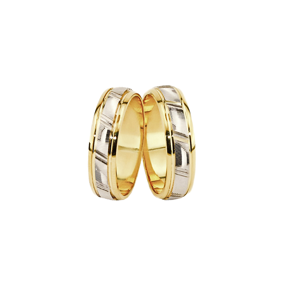 bid Desert blanket Verighete din aur bicolor, model 317 - Roza Oro Bijuterii Aur Diamante Inele  de logodna Bratari Lantisoare Pandantive